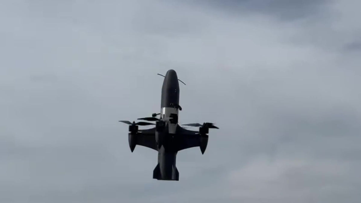Counter-drone interceptor in flight