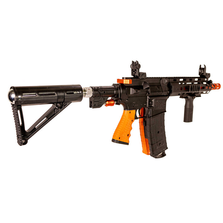 Byrna Mission 4 launcher butt stock angled view