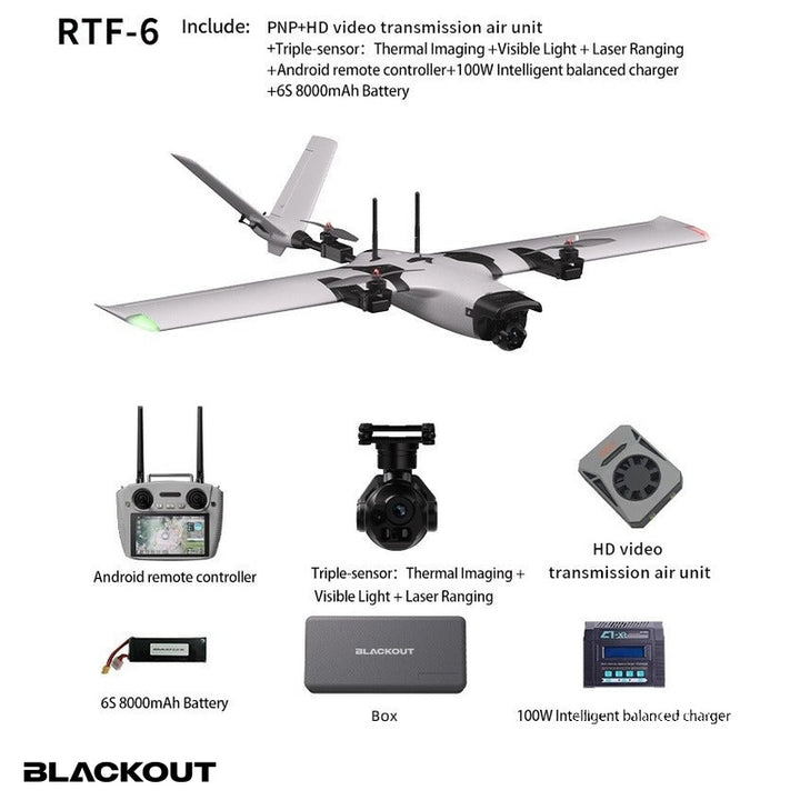 Blackout BOTRAPTOR VTOL Fixed-Wing Drone (RTF-6 Thermal), view 1