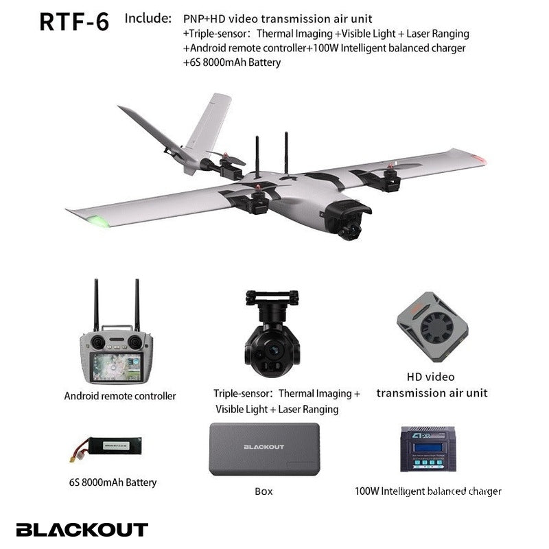 Blackout BOTRAPTOR VTOL Fixed-Wing Drone (RTF-6 Thermal)