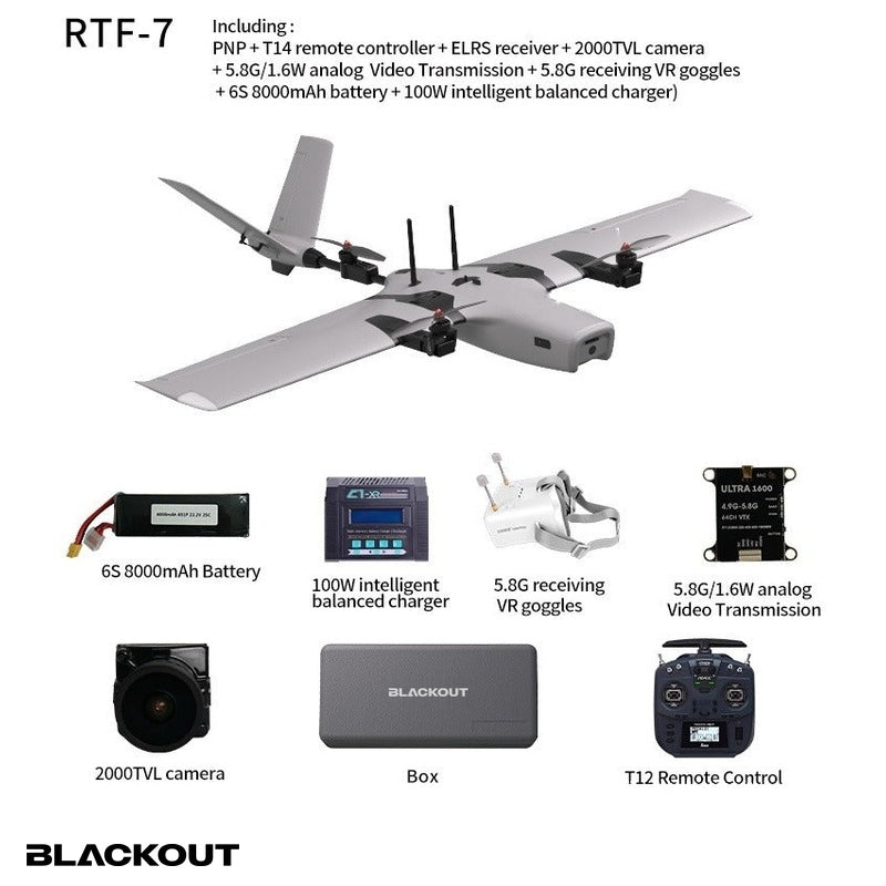Blackout BOTRAPTOR VTOL Fixed-Wing Drone (RTF-7 Starlight), view 1
