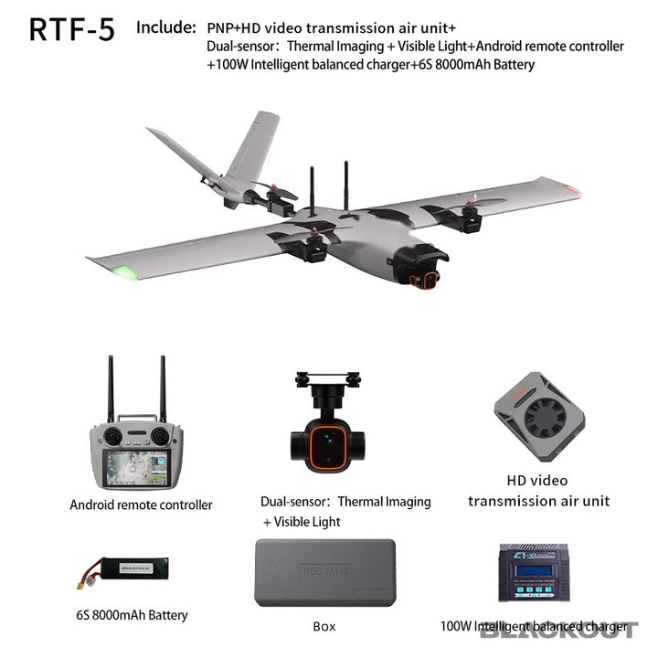 Blackout Y3 VTOL Fixed-Wing Drone (RTF-5), view 1