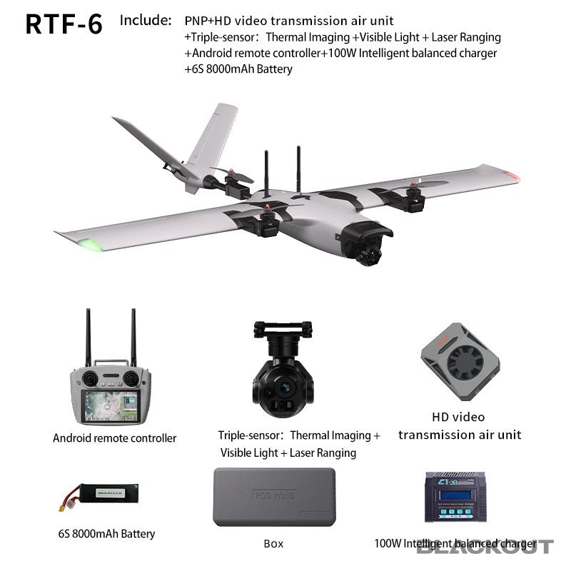 Blackout Y3 VTOL Fixed-Wing Drone (RTF-6 Thermal), view 7